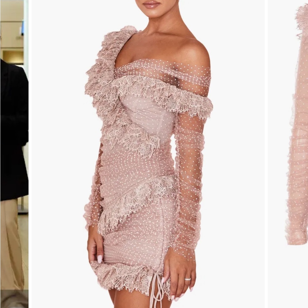 House of CB - Sorell Tulle Asymmetric Minidress - Picture 6 of 9